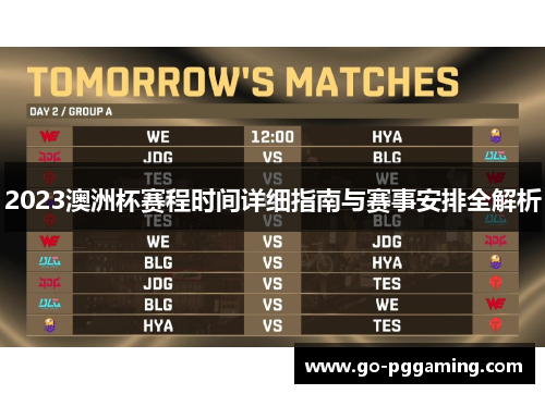 2023澳洲杯赛程时间详细指南与赛事安排全解析